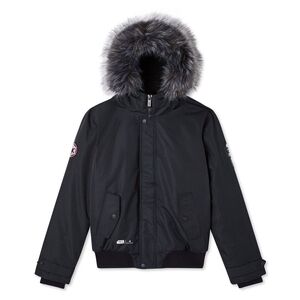 NWOT Point Zero Men's Black Fur-Trimmed Bomber Jacket, "Star Wars" Theme, Unisex